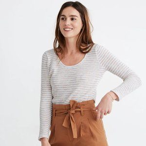 Madewell Scoopneck Top in Pastel Stripe